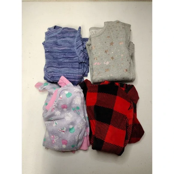 Girls Pajama Bundle 4 Sets Athletic Works Danskin Cat & Jack Kidtopia Size 8 M