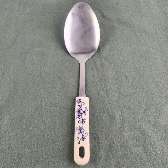 Temp-tations by Tara Blue Floral Lace Grandma‎ Stainless Spoon Silicone Handle