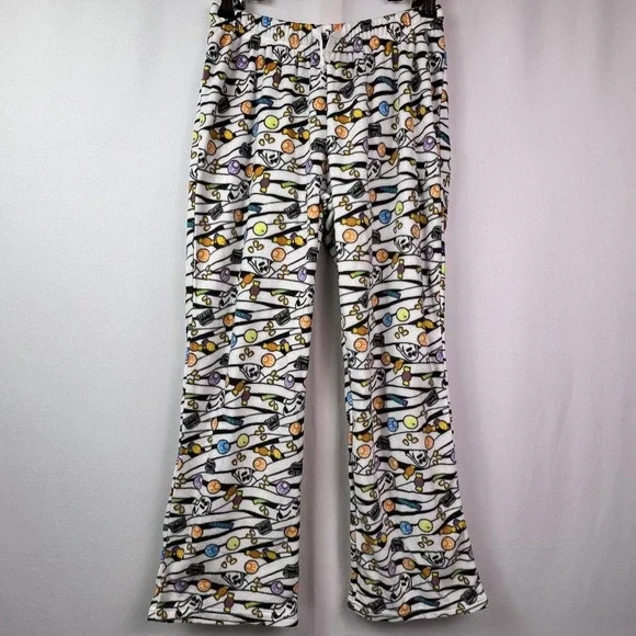 Cat & Jack Kids Halloween Ghost Candy Fleece Pajama Pants White L 10/12 NWT
