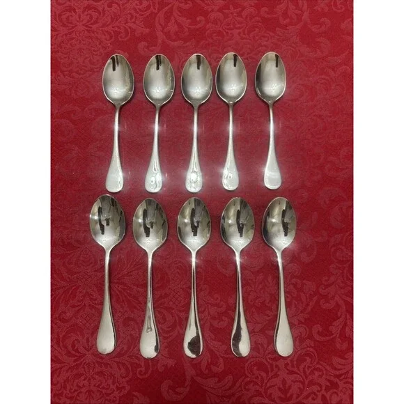 Artaste RAIN Teaspoons 18/10 Stainless Flatware Lot of 10 Glossy