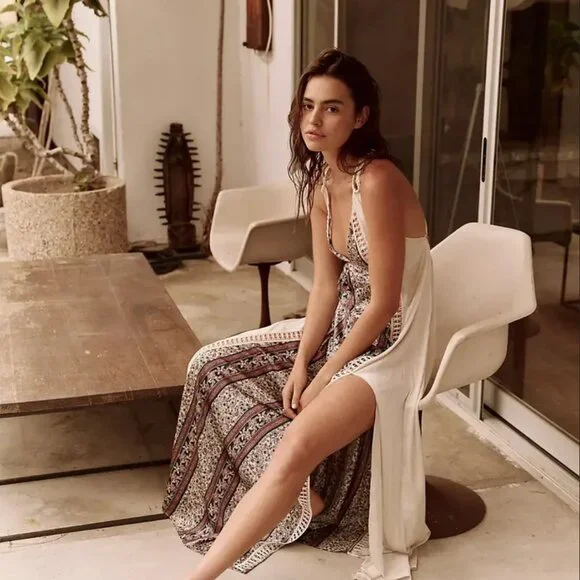 Free People Bohemian Nights Maxi Slip Tea Combo