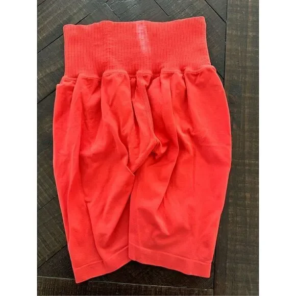 FP Movement Coral Ribbed Waist Bike Shorts Size XS/S New