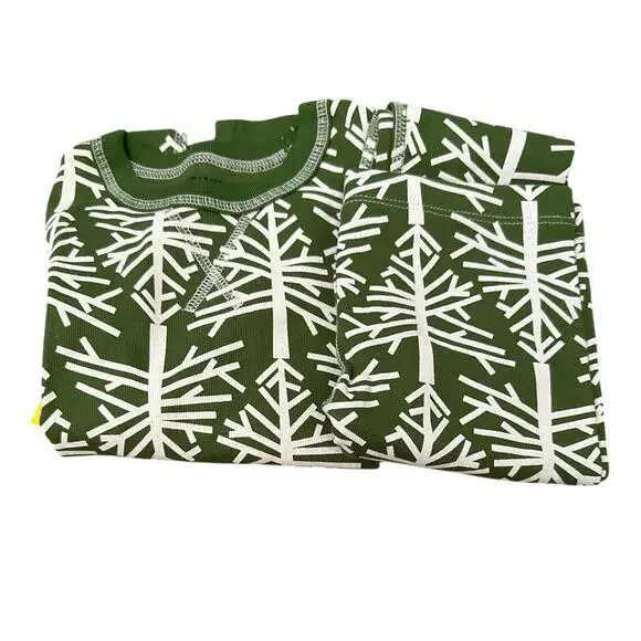 Pact Kids 2 Piece Tree Print Organic Cotton Pajama Set Size 2T New