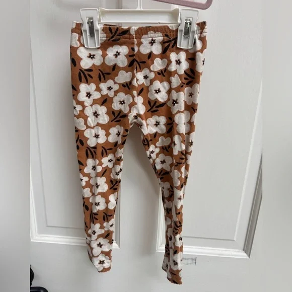 Carter’s 3T Girls Brown & White Floral Pajama Pants Bottoms