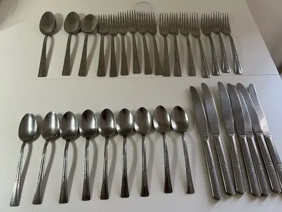 VTG Set Of 32 SILCO International Dignity Stainless Steel Flatware Made In USA