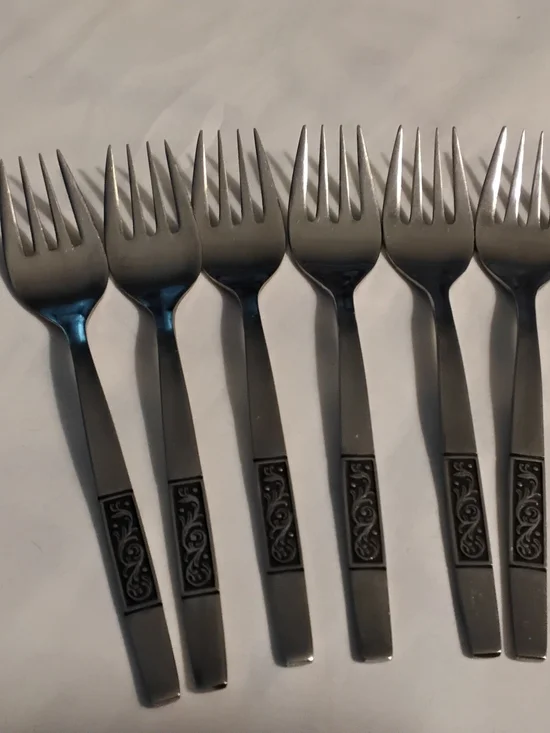 Vintage Amefa Royal Damask Stainless teel Flatware 7 Pc FORKS Nib