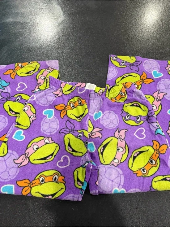 Kids Purple Turtle-Print Pajama Pants