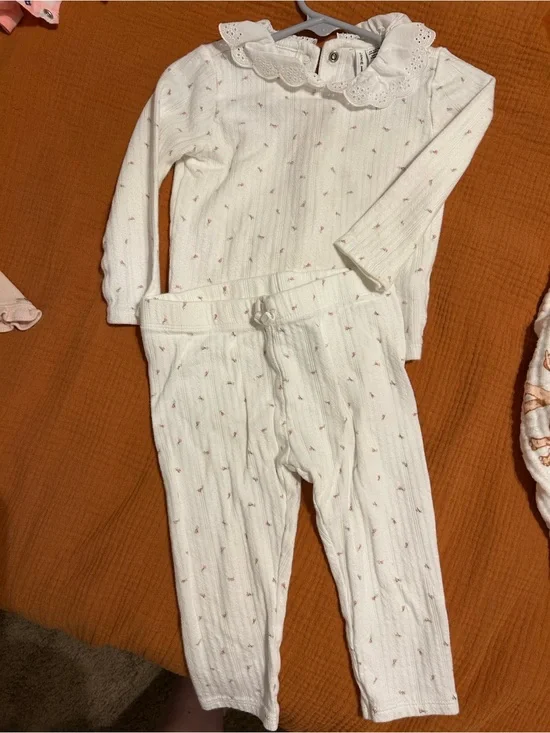 Janie and Jack Cream Pointelle 12-18m Set