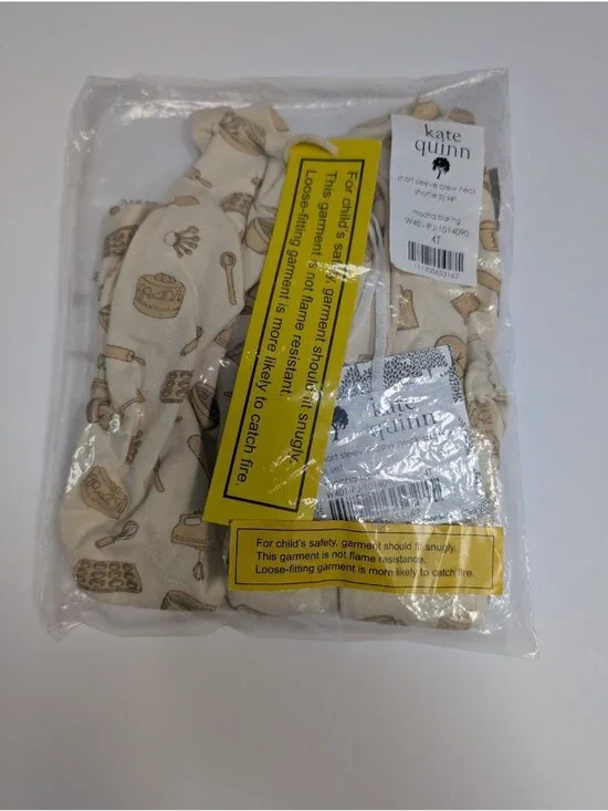 Kate Quinn Bamboo Mocha Baking Short Sleeve & Shorts PJ Set 4T