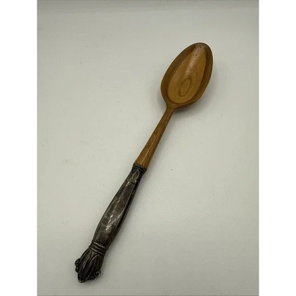Web  Sterling Handle ANCESTRY SALAD SPOON  10 1/2