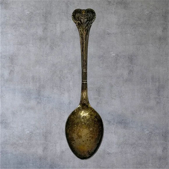 HTF Vintage Everts Spoon‎ Egyptian Revival Scarab Silverplate Souvenir