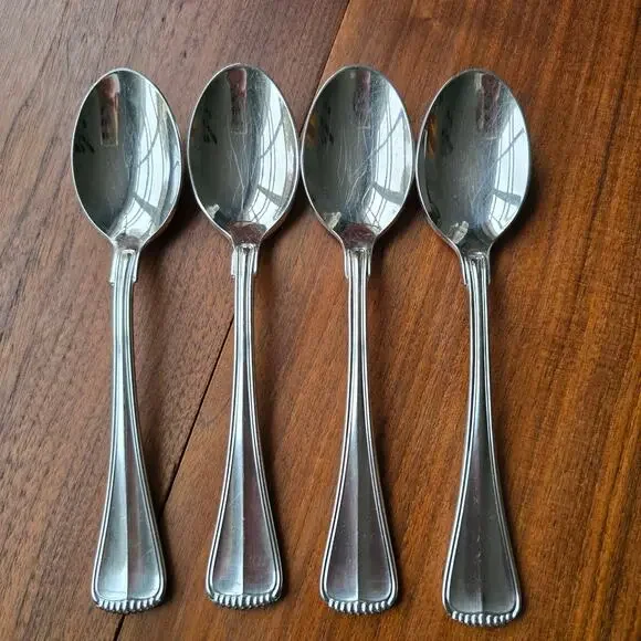 Towle Hamilton Soup Spoons Stainless Steel Germany 18/8 Satin Handle Set of 4