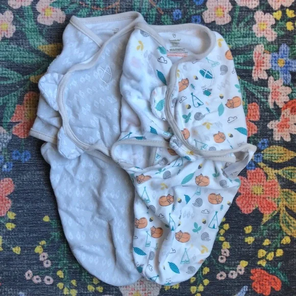 Set of 2 SwaddleMe Velcro Swaddle Sleep Sacks, Size Small/Medium (0-3 Months)