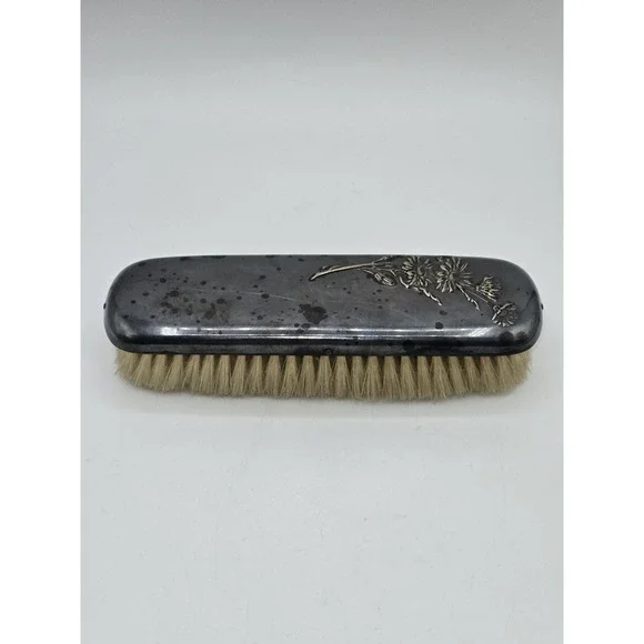 Antique Gero 90‎ Silverplate Floral Clothes Brush Dutch Vanity Grooming Brush