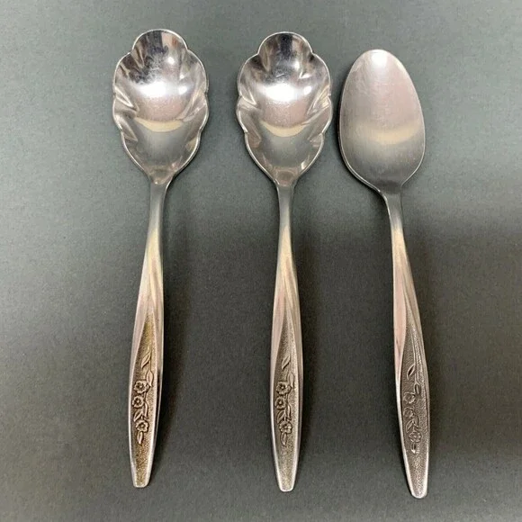 Superior Stainless International Silver Sugar Shell Spoons Radiant Rose Flatware