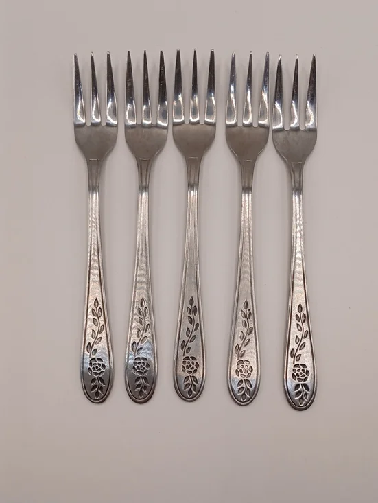 Rogers Floral Mist Stainless Cocktail/Seafood Forks (Set of 5)