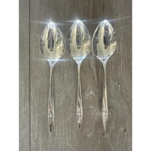 3 Oneida My Rose Place Oval Soup Spoons Community Stainless Flatware‎