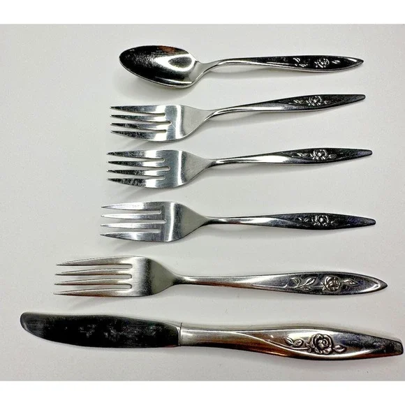 Oneida Lasting Rose Stainless Flatware Replacement 6 Pc‎ Craft Deluxe