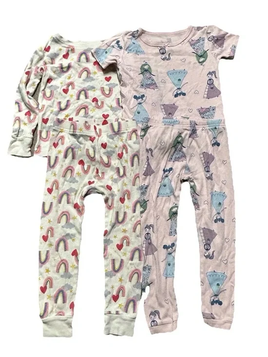 Toddler Girl Pajama Sets Rainbows Dancers Size 3T
