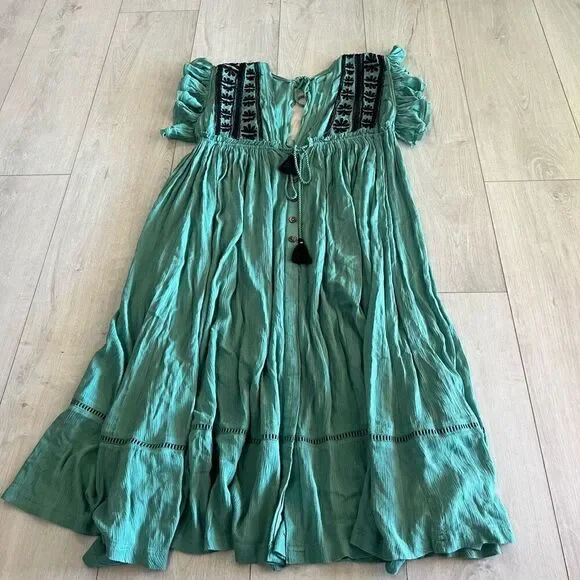Free People Will Wait for You Embroidered Dress size xs