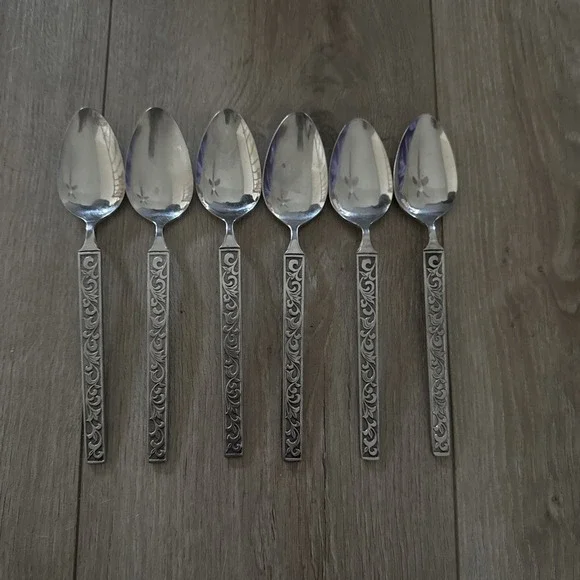 6 Riviera‎ MONTEREY Set of 6 Place Oval Spoons Stainless Japan 7-3/8