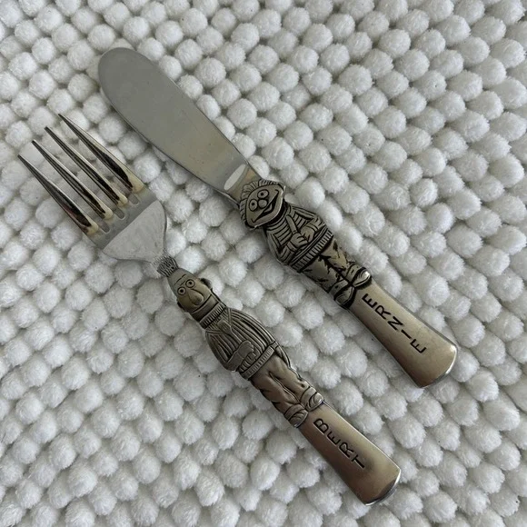 SESAME STREET 2‎ Pc Childs Set Gorham Japan Stainless Flatware Muppets