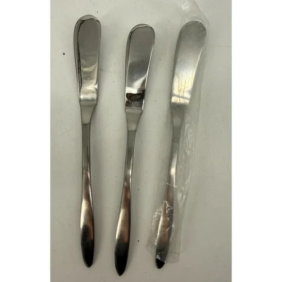 Vtg Playboy Stainless Steel Butter Knives Mid Century Modern Flat Handle‎ Japan