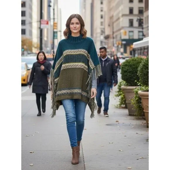 Free People Labyrinth Wool & Angora-Blend Poncho Women’s M/L