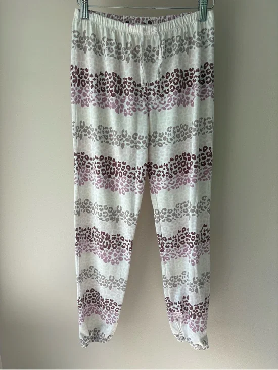GAP Leopard Print Pajamas Pants Bottoms in White and Pink Size 14