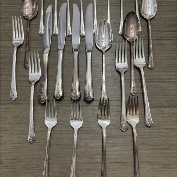 Vintage Holmes & Edward’s Silver INLAID Flatware Set- 24 Pcs.