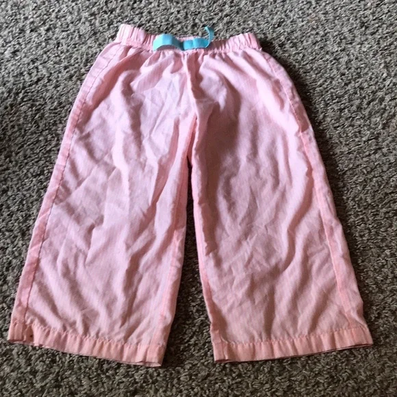 Carter’s Peach and White Thin Striped Pj Bottom with Blue Detail Bow