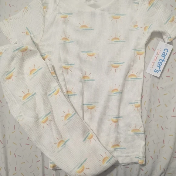 Carter's White Pajama Set with Sun Print