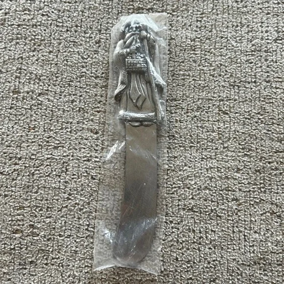Vintage Longaberger Silver Father Christmas Santa Claus Cheese Butter Spreader