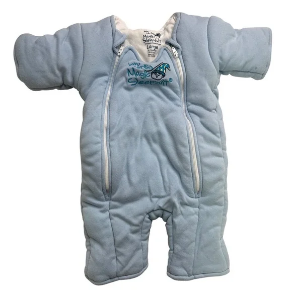 Baby Merlin's Magic Sleepsuit Blue Cotton Transition Swaddle Large 6-9 Months