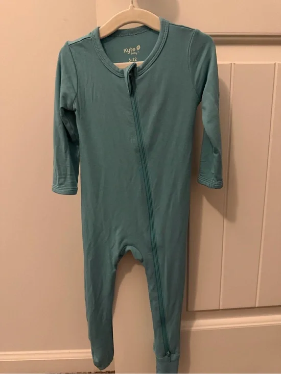 Kyte BABY Teal Full-Zip Footed Pajama