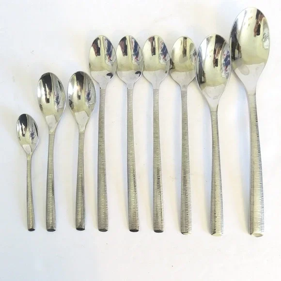 Sola Bali 18/10‎ Stainless Steel Cutlery Set Flatware Silverware Spoon Lot of 9