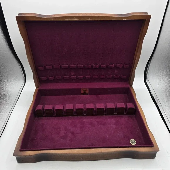 Wood Flatware Storage Chest Silverware International Silver