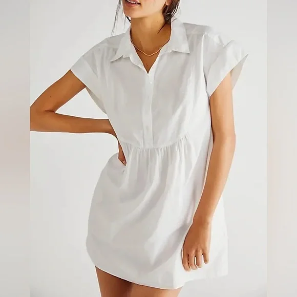 Free People Dreamers White Mini Dress‎ Small