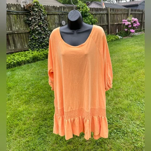 Free People Beach open back babydoll dress MEDIUM boho‎ oversized pockets
