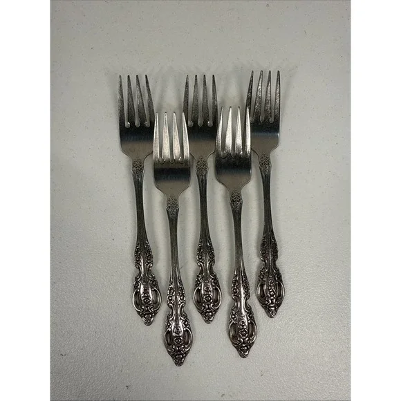 Oneida Pembrooke Renoir Set of 5 Salad Forks‎ SSS Stainless Flatware