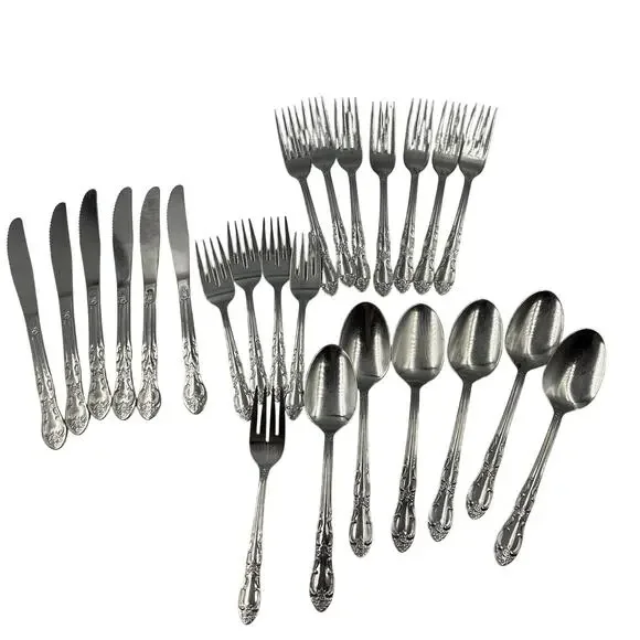 Vintage Oneidacraft Galveston Pattern Flatware Set 24 Pieces‎ 5 Settings