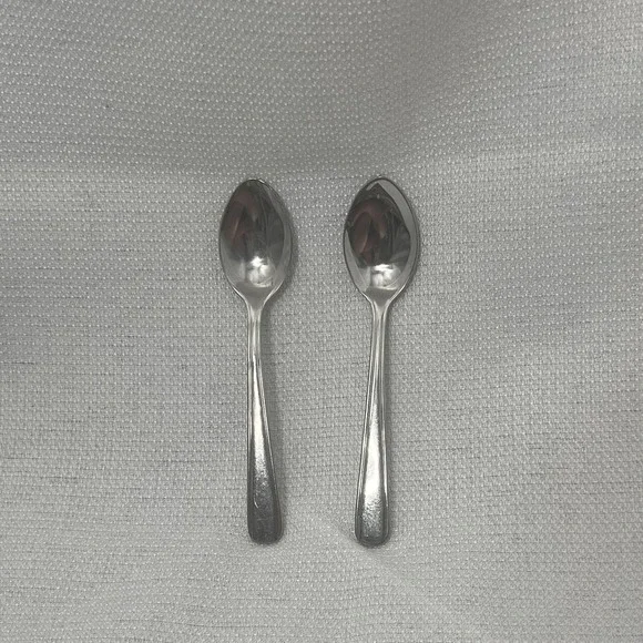 Vintage Centry Korea Stainless Steel Spoons Set of 2 Mid Century Flatware