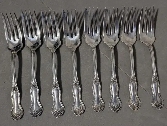 Set of 8 Antique Pilgrim Silver Co 