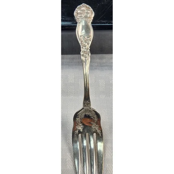 1910 Wm Rogers Silverplate Fork Ornate VICTORIAN