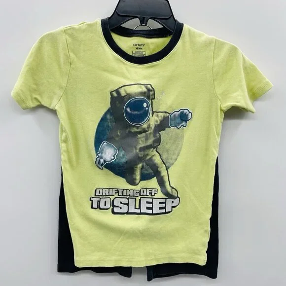 Carters Youth Boys Size 14/14A 2-Piece Astronaut Snug Fit Cotton Pajamas‎ Gray