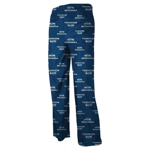 NFL‎ Kids Boys and Girls Seattle Seahawks L 7 Navy Blue Flannel Pajama Pant New
