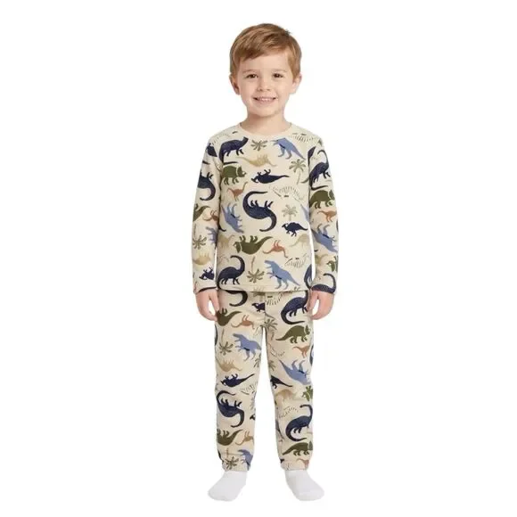 Old Navy Boys  Sz 4T Pajamas Pj Set Fleece Dinosaurs 2-Piece Sleepwear Winter