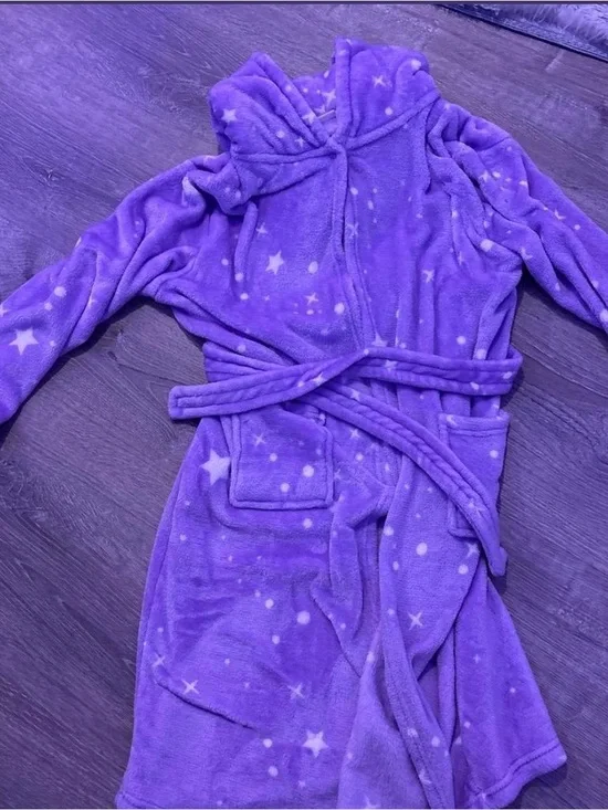 jcpenney Cozy Purple Star Hooded Kids Robe