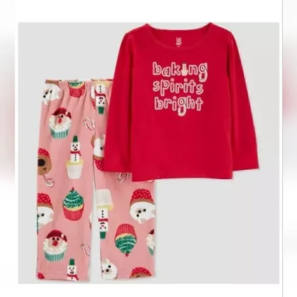 New Carter's Christmas Cupcakes Pajama Set
