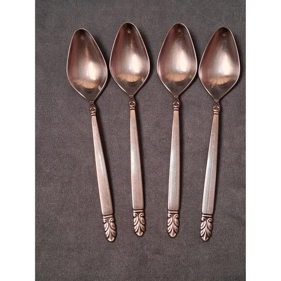 International Silver Norse Teaspoons (4) Stainless Modernist